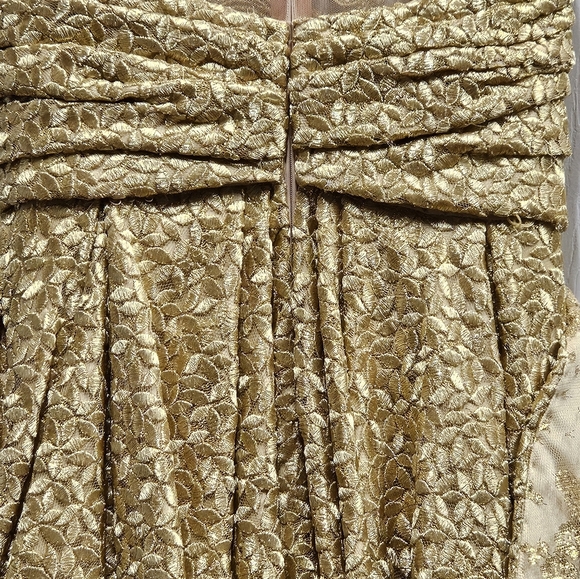 Rafael Cennamo Gold dress/gown sz4 - Picture 4 of 8